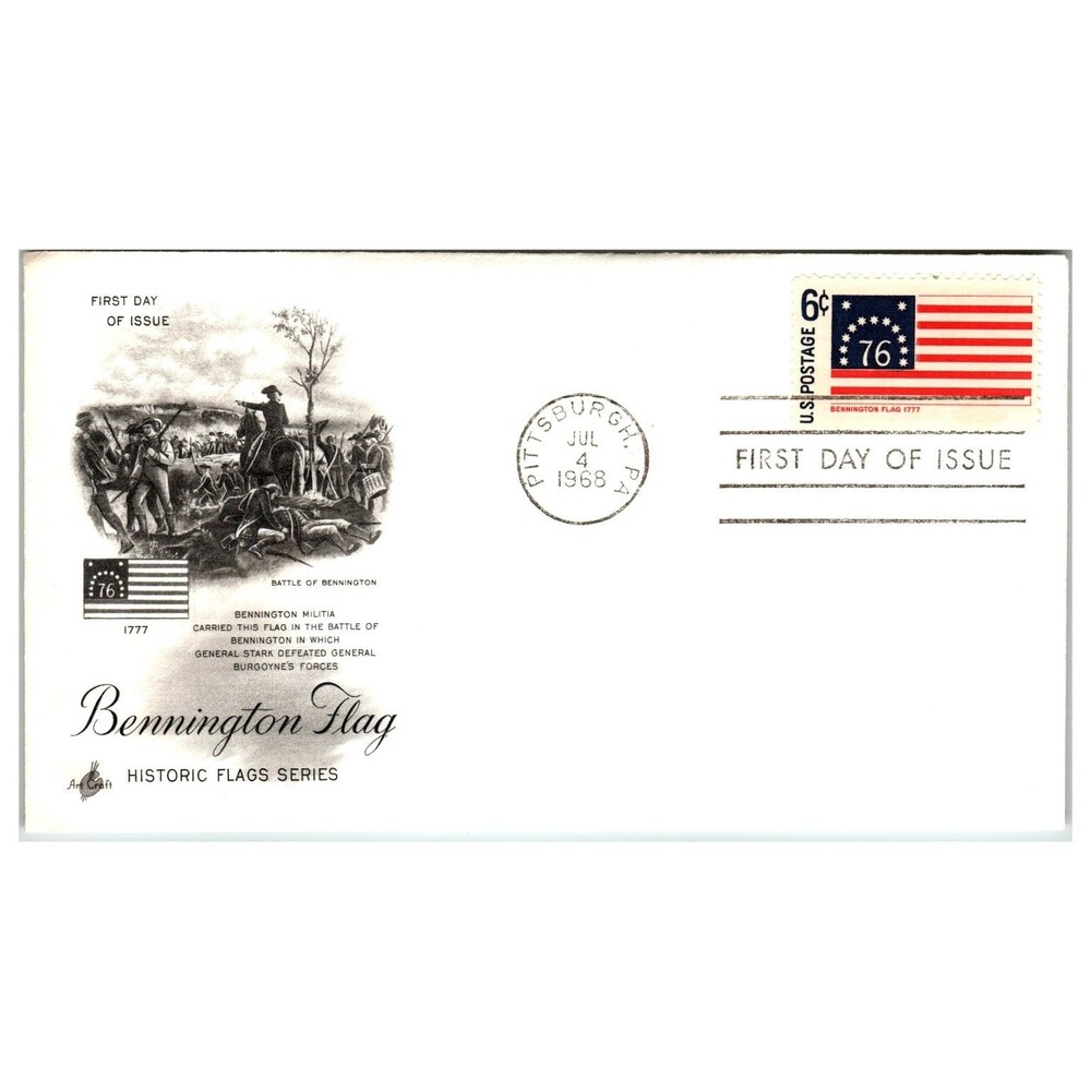 Scott #1346 1968 Bennington Flag First Day Cover FDC Artcraft Unaddressed